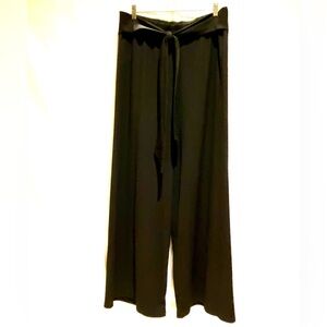 GB Fashion Black Tie-Front Wide-Leg Pants, size L